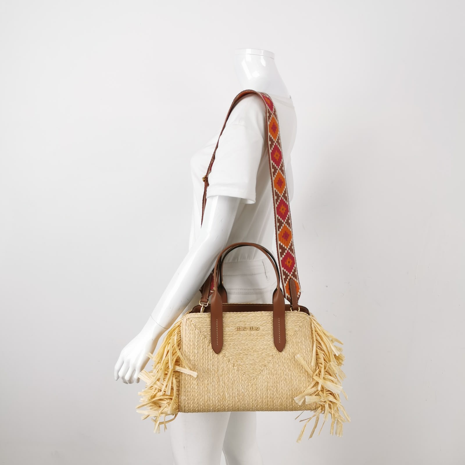 Miu Miu Raffia Shoulder Bag